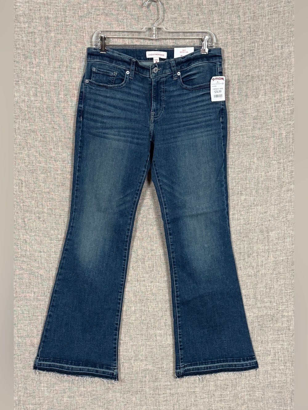 BNWT Lucky Brand Sweet Mid Rise Flare Ankle Indigo Wash Jeans